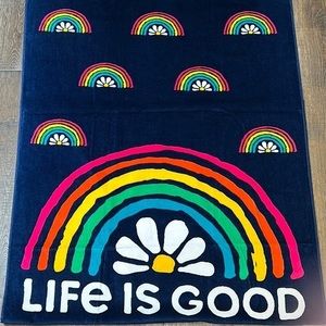 Life is Good - *Last One*  ‘Rainbows’ Beach Towel. 36” x 68”. NWT. Firm!